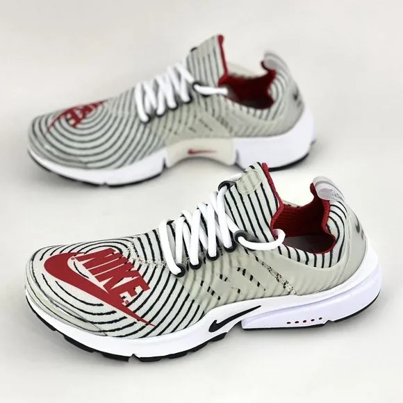 Nike Air Presto White Black Red Men's Sneakers Shoes Nike Logo Zebra CT3550-101 - Picture 3 of 12